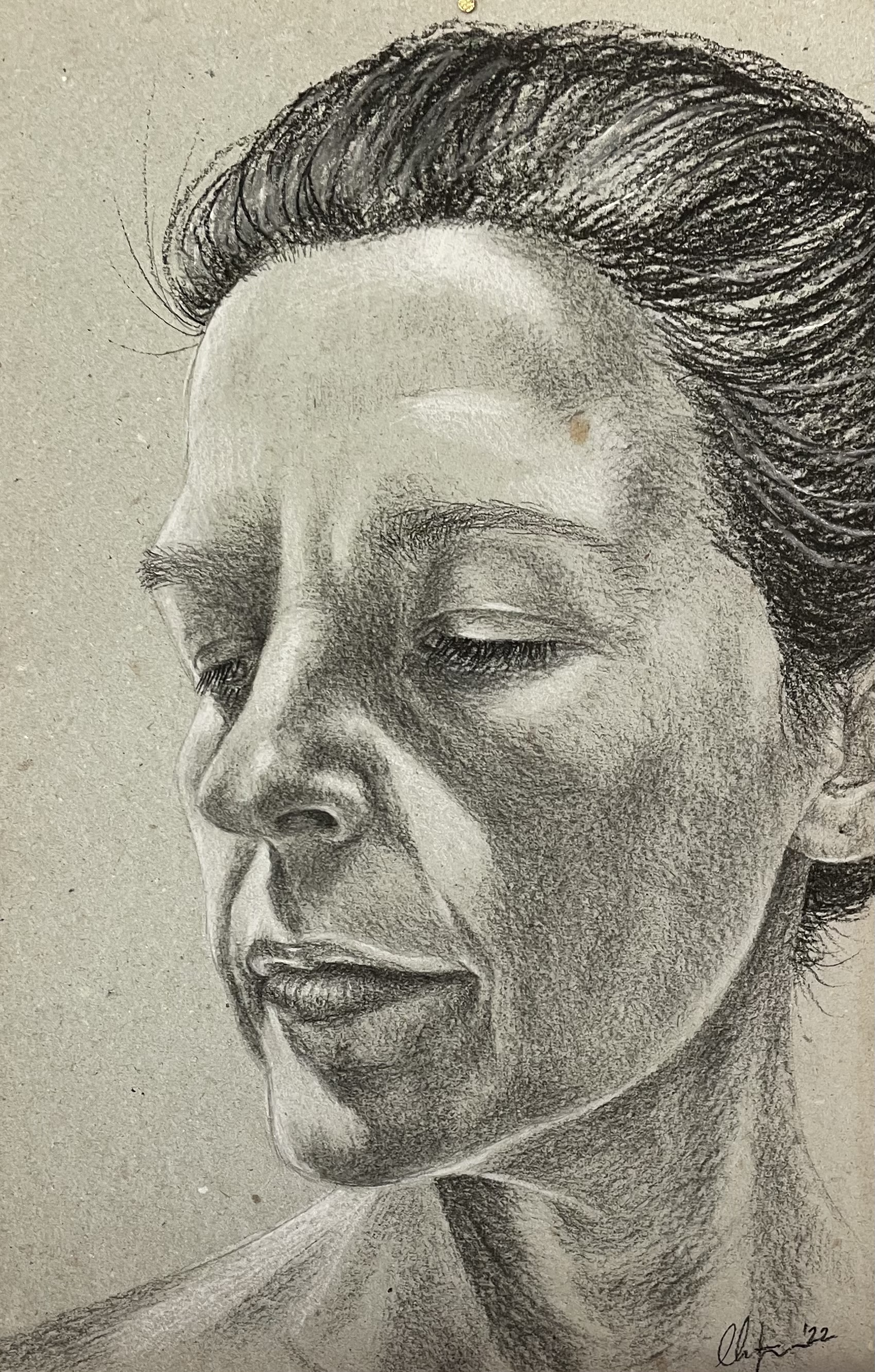charcoal and pastel